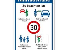 Fahrradstraße Schild mit Regeln